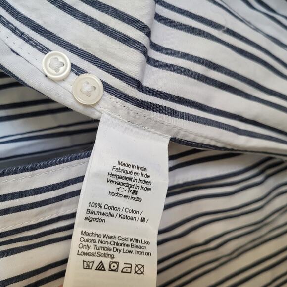 J. Crew Women's Size L Etienne Oversized Shirt Striped Cotton Poplin - Picture 7 of 8